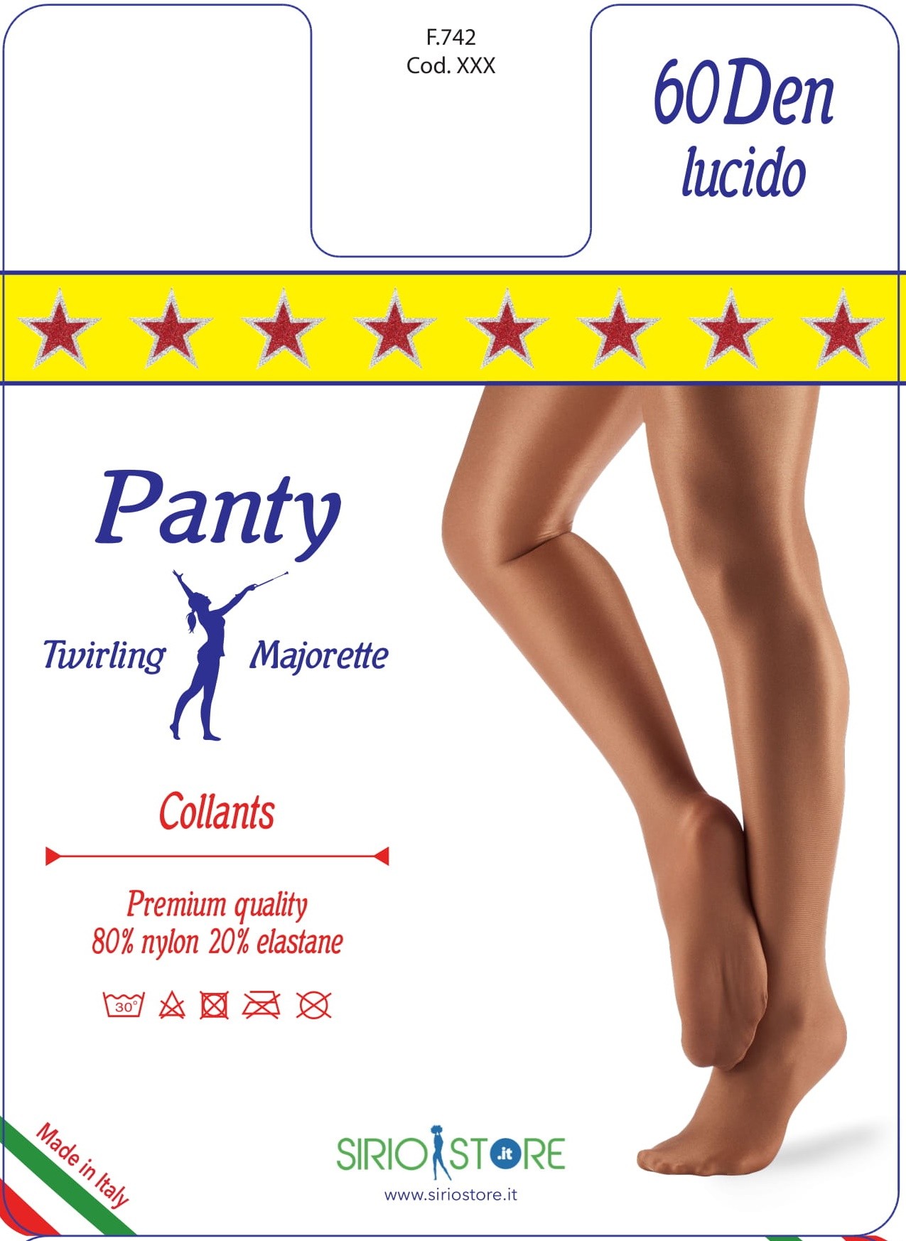 Lady's tights, 60 den shiny - Majorettes and Twirling light toast